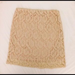 Francescas Blue Rain LACE SKIRT Tan L